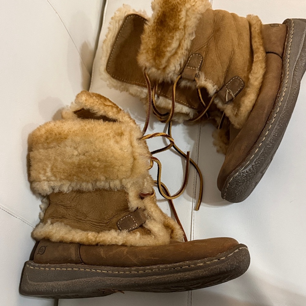 Born Nome Shearling Sherpa Brown fur winter Lined Boots size 7